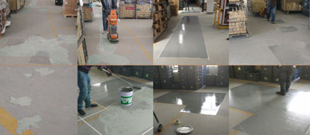 廠房車間叉車過道現(xiàn)場修補維護案例效果
